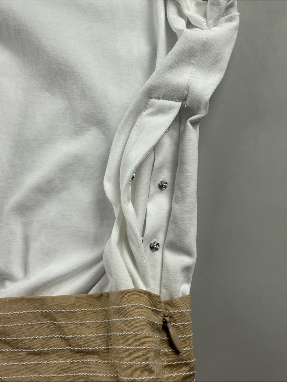 Veronica Beard Amaia Midi Dress Cottagecore Coastal Cowgirl White Khaki M - Picture 6 of 13